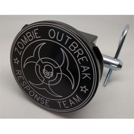 Helm Helm 4 in. Zombie with Skull Round Billet Aluminum Trailer Hitch Cover HMC-TH-ZOMSKUL-B-4